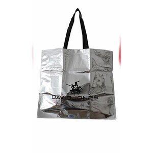 David Jones Glittering Non-Woven Shoping Light Tote Handbag Silver